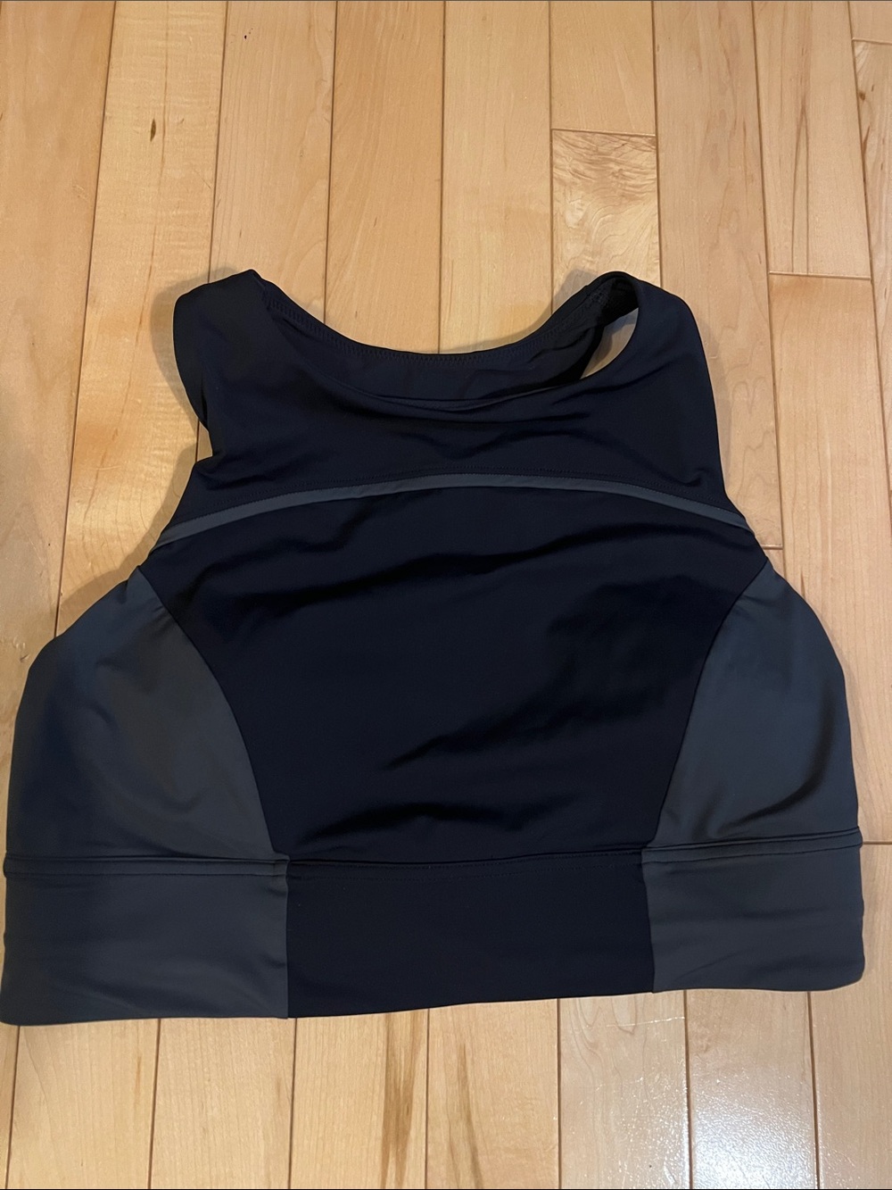 Lululemon Women's High-Neck Black & Gray Swim Top Size 10